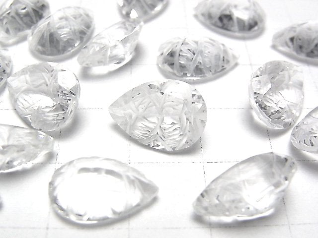 高品質刻面水晶 AAA 梨形刻面 14x10mm 2入