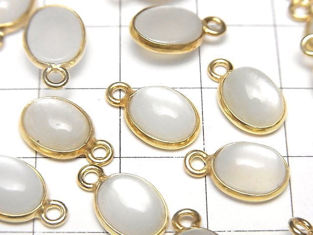白月光石 AAA 級 - 包鑲橢圓 10x8mm 18KGP 2顆