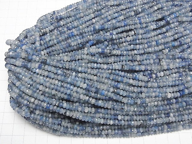 Hochwertiger! Kyanit AA+ facettiert Knopf Rondelle 4x4x2.5mm halb oder 1 Strang Perlen (ca. 15 Zoll / 36 cm)