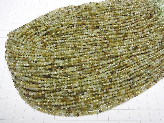 Hochwertiger! Grossulargranat AA++ facettiert rund 3mm 1 Strang Perlen (ca. 15 Zoll / 37 cm)
