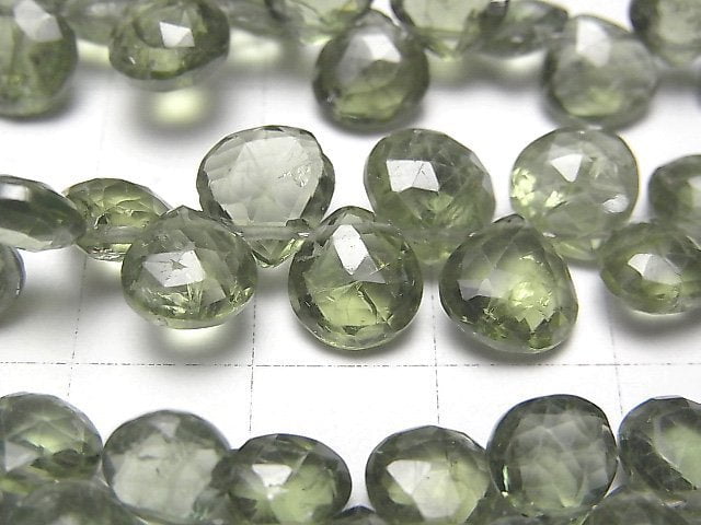 高品質綠磷灰石AA++栗子刻面梨形半串或單串珠(約6英吋/16公分)