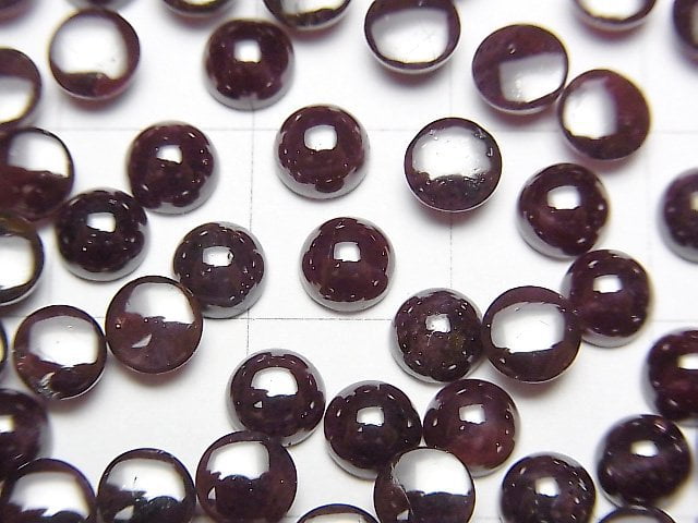 星光石榴石圓形素面橢圓珠 5x5mm 5顆