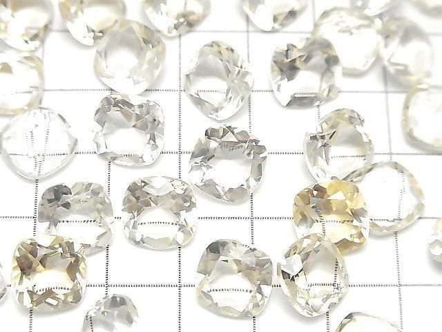 高品質淺色黃水晶 AAA 裸石方形刻面 10x10mm 2顆