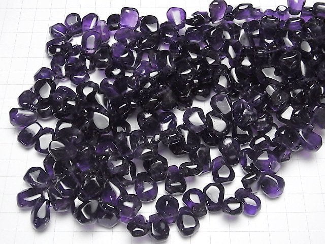 Amethyst AA++ Facettiert Nugget Oben Durchbohrt halb oder 1 Strang Perlen (ca. 15 Zoll / 37 cm)