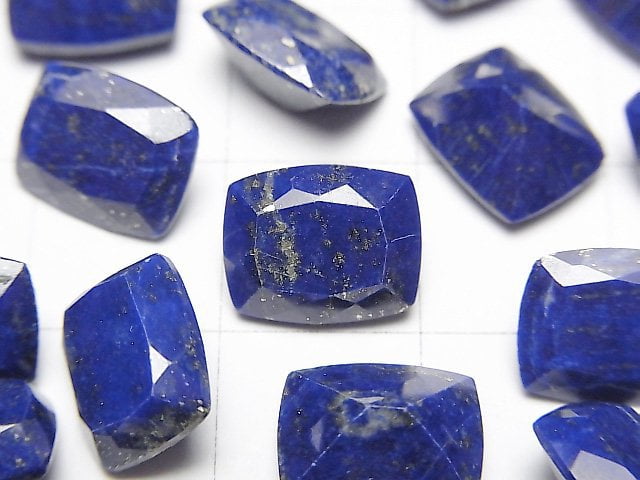 青金石 AAA- 裸石 長方形 刻面 10x8毫米 3顆