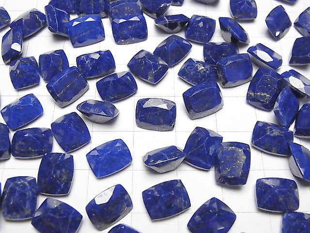 Lapislazuli AAA- Lose Steine Rechteckig Facettiert 10x8mm 3 Stück
