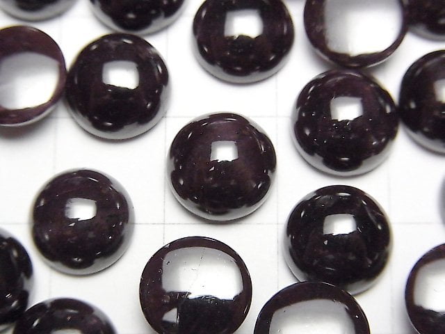 星光石榴石 圓形素面蛋面 10x10毫米 2顆
