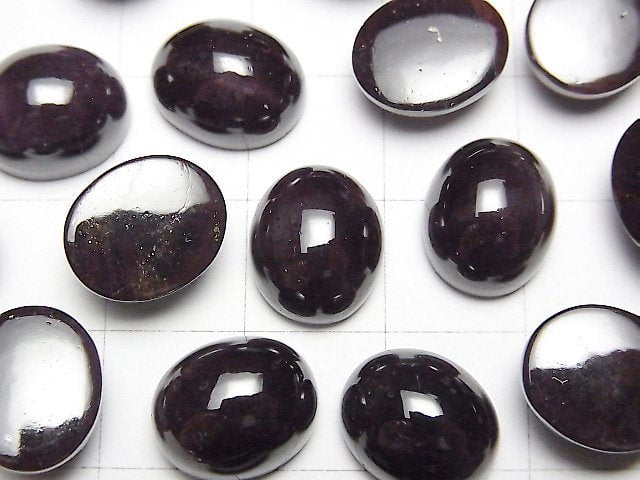 星光石榴石橢圓素面蛋面 12x10mm 2顆