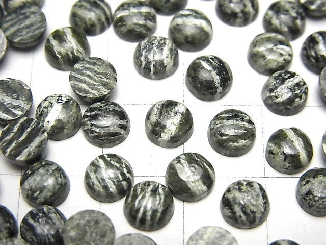 Serpentin AAA runder Cabochon 6x6mm 5 Stück