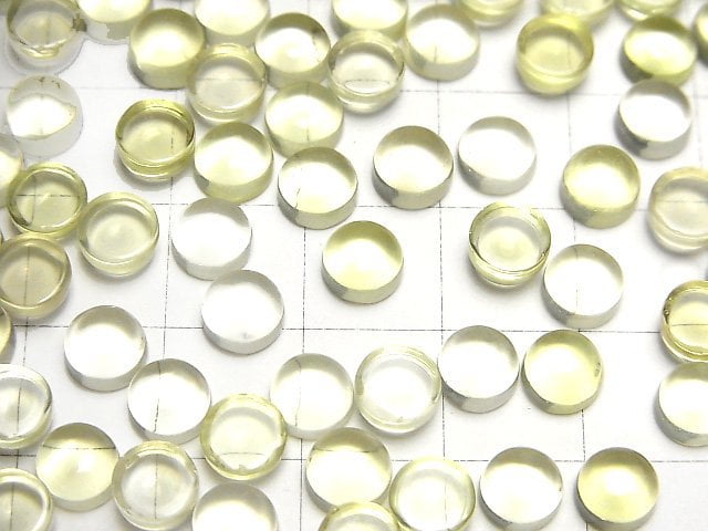 Hochwertiger Zitronenquarz AAA Runde Cabochon 6x6mm 5 Stück