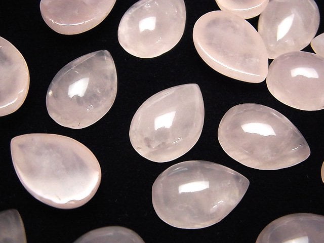 Rosenquarz AA++ Tropfenform Cabochon 18x13mm 2 Stück