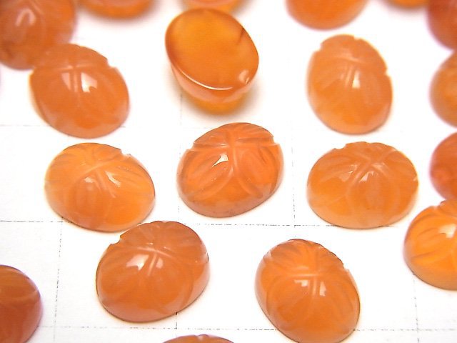 高品質紅玉髓 AAA 雕刻橢圓形蛋面 10x8mm 3顆