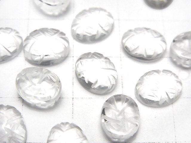 高品質 AAA 水晶雕刻橢圓形蛋面 10x8mm 4顆