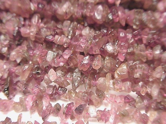 粉紅色碧璽 AA+ 碎石(小塊)1串珠子(約35英吋/88公分)