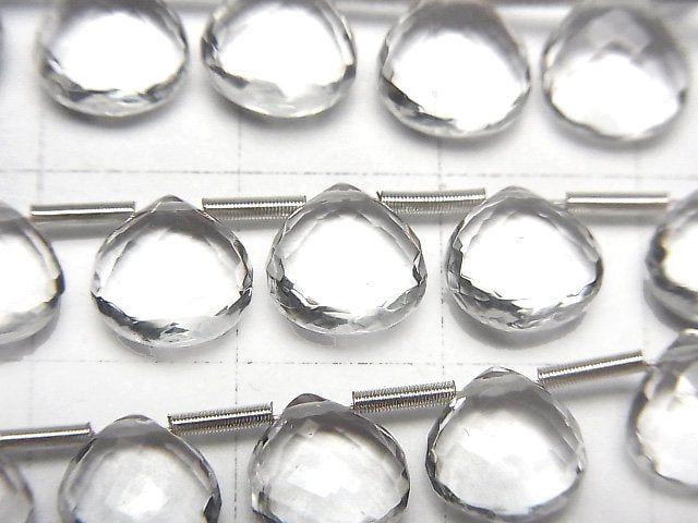 高品質水晶 AAA 栗子刻面水滴 8x8mm 1串珠子 (8顆)