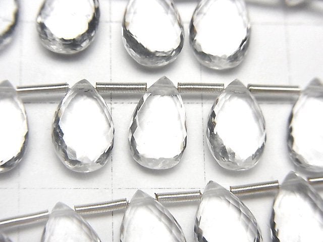 高品質水晶 AAA 梨形刻面水滴 11x7mm 1串珠子(8顆)