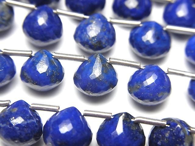 高品質青金石 AAA 刻面洋蔥水滴形珠子 8x8mm 半串或 1 串 (8顆)