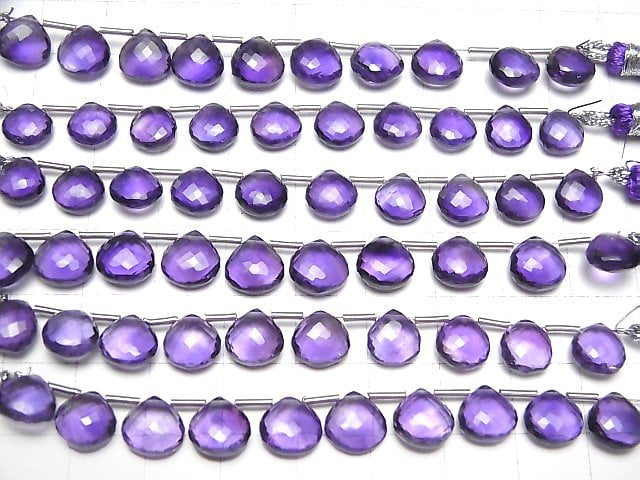 Hochwertiger Amethyst AAA Kastanie facettierte Briolette 8x8mm 1Strang Perlen (8Stücke)