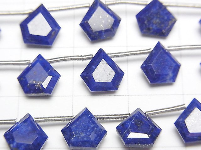 高品質青金石 AAA 五角形刻面 8x8mm 1串珠子 (8顆)
