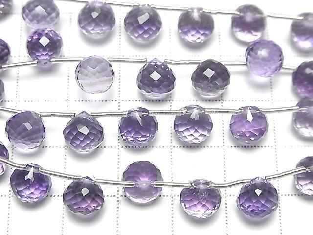 Hochwertige Amethyst AAA Zwiebel-facettierte Briolette 1 Strang (8 Stück)