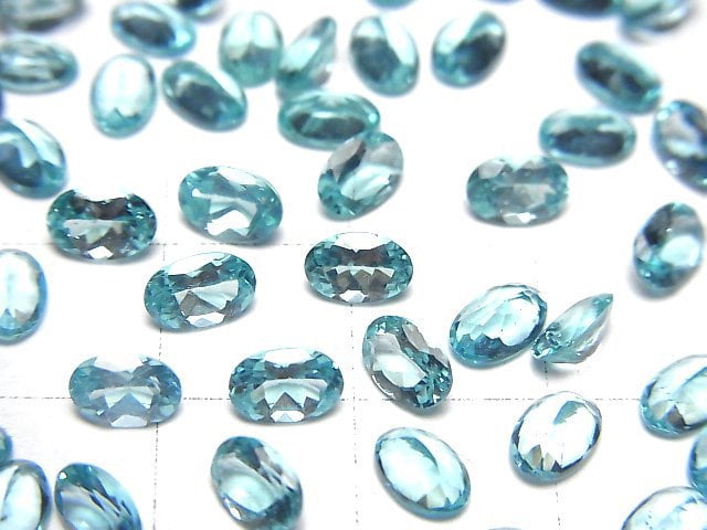 Hochwertiger Apatit AAA lose Steine oval facettiert 6x4mm 3 Stück