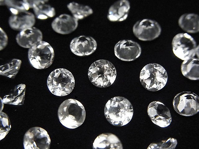 Hochwertiger weißer Topas AAA Lose Stein Rund Facettiert 5x5mm 5Stk