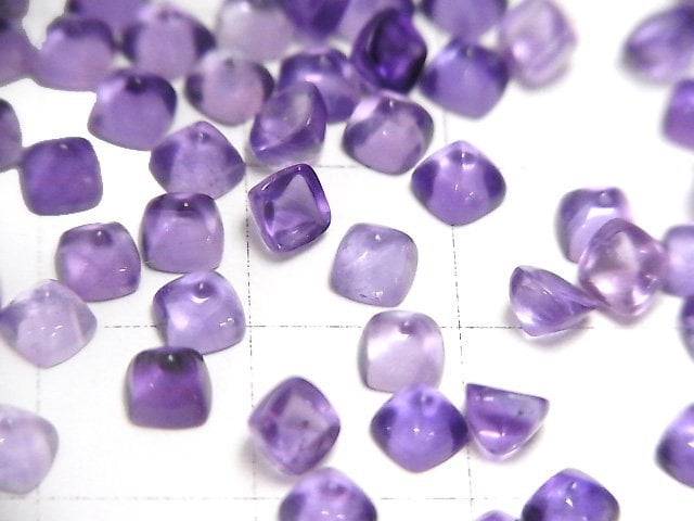 高品質紫水晶 AAA 糖麵包山切工 4x4mm 5顆