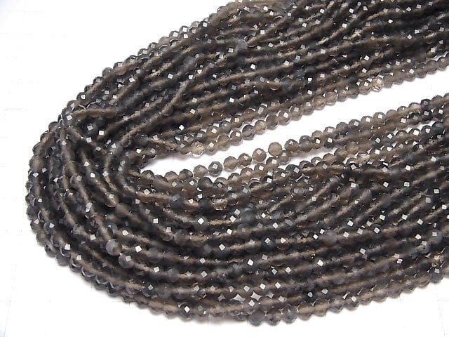 High Quality! Black Ice Obsidian AAA- Faceted Round 4mm 1strand beads (aprx.15inch/37cm)