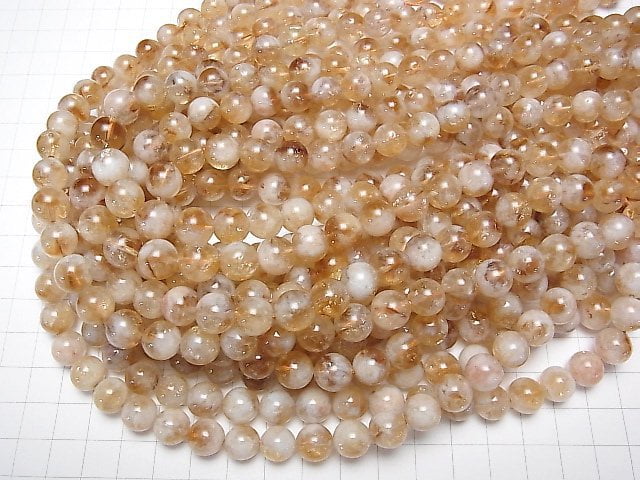Bi-color Citrine AA+ Round 10mm half or 1strand beads (aprx.15inch / 37cm)