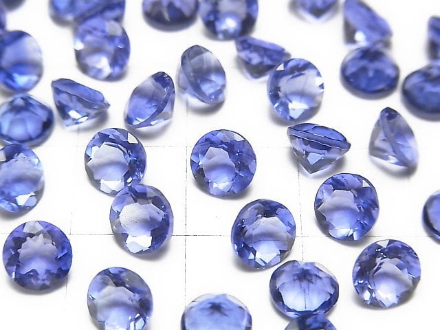 Hochwertiger Farbwechsel-Fluorit AAA Lose Stein Rund facettiert 6x6x4mm 2 Stück