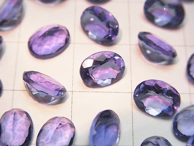 Hochwertiger Farbwechsel-Fluorit AAA Lose Stein Oval facettiert 8x6x4mm 2 Stück