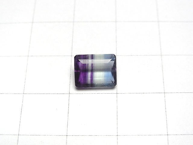 高品質雙色螢石 AAA 裸石長方形刻面 9x7mm 1顆