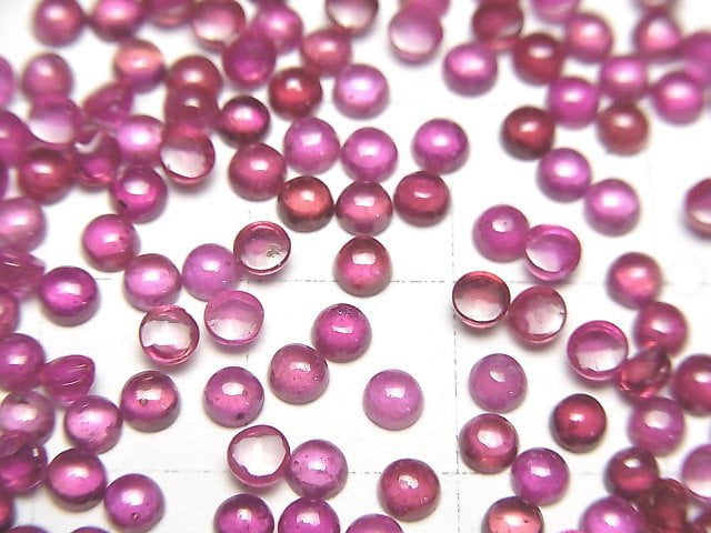 Hochwertiger Rubin AA++ Rund Cabochon 3x3mm 10 Stück
