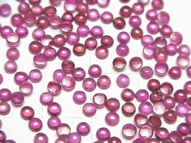 Hochwertiger Rubin AA++ Rund Cabochon 3x3mm 10 Stück