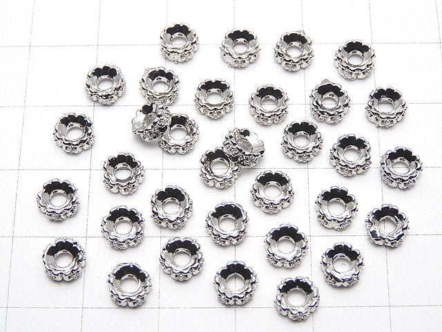 Metallteile Rondelle 6x6x2.5mm Silberfarbe (mit CZ) 2 Stück