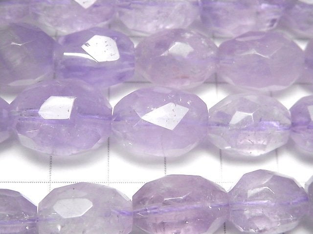 粉色紫水晶 AA++ 米粒刻面原石 半串或一串珠子 (約15英吋 / 36公分)