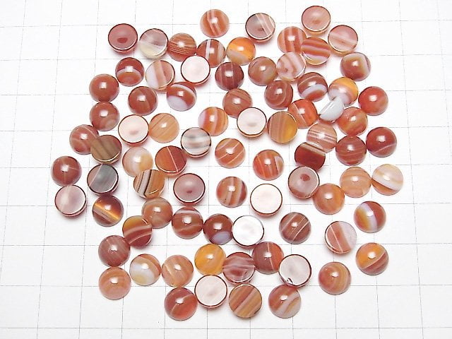 Karnelian, Sardonyx Rund Cabochon 8x8mm 5Stücke