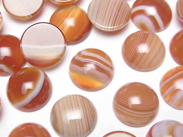光玉髓、纏絲瑪瑙圓形凸圓面 14x14mm 4顆