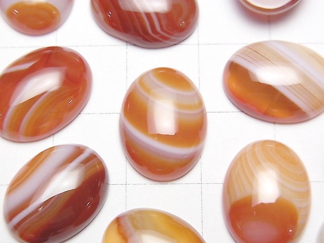 紅玉髓, 纏絲瑪瑙 橢圓形素面 16x12mm 4顆