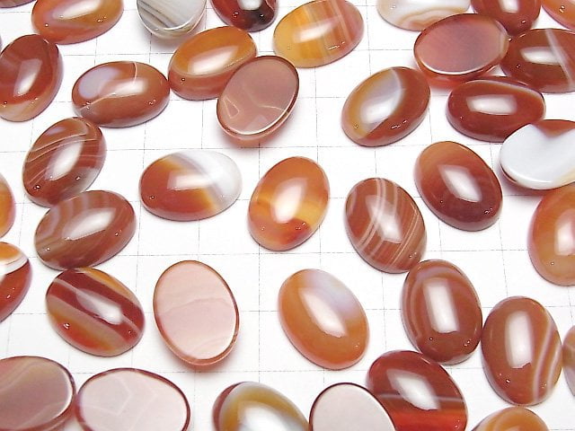 Carnelian, Sardonyx Oval Cabochon 18x13mm 4pcs