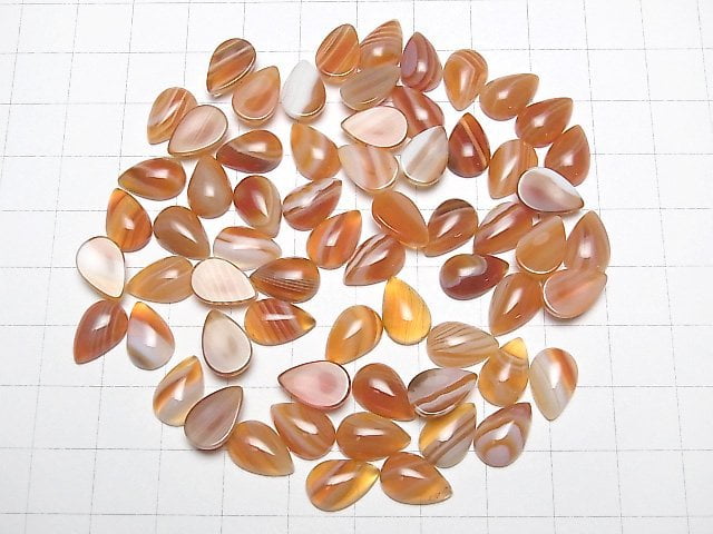 Karnelian, Sardonyx Birnenform Cabochon 12x8mm 5Stücke