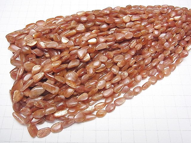 Sonnenstein AA++ flacher Nugget halbe oder 1 Strang Perlen (ca. 15 Zoll / 38 cm)