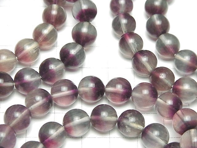 Lila x Grüner Fluorit AAA Rund 10mm Armband
