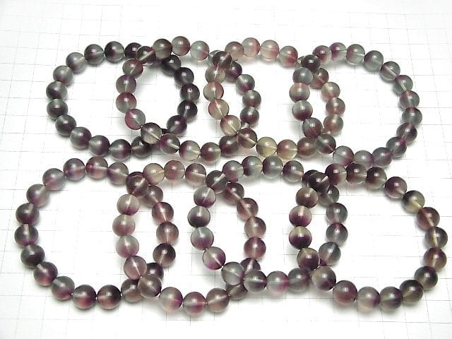 Lila x Grüner Fluorit AAA Rund 10mm Armband