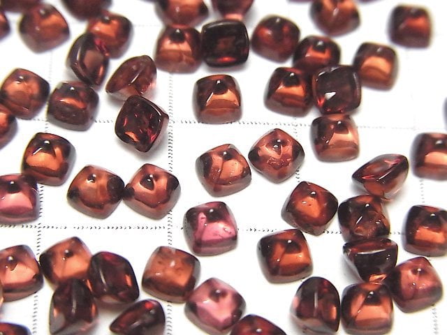 Hochwertiger Mosambik Granat AAA Zuckerlaib Schnitt 4x4mm 5 Stück