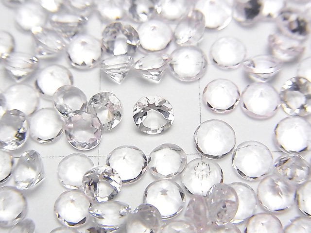高品質摩根石 AAA 裸石 圓刻面 4x4mm 4顆