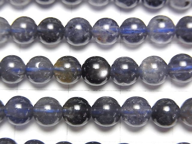 堇青石AA+ 圓珠 6mm 半串或1串珠子 (約15英吋/36公分)