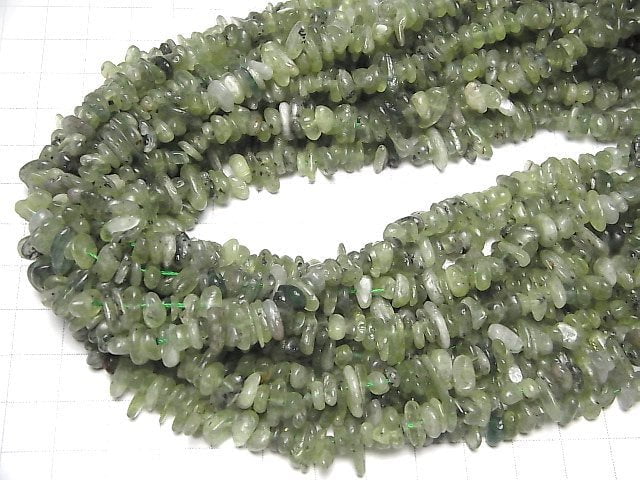 Grüner Kyanit AA Chips (kleiner Nugget) 1 Strang Perlen (ca. 15 Zoll / 37 cm)