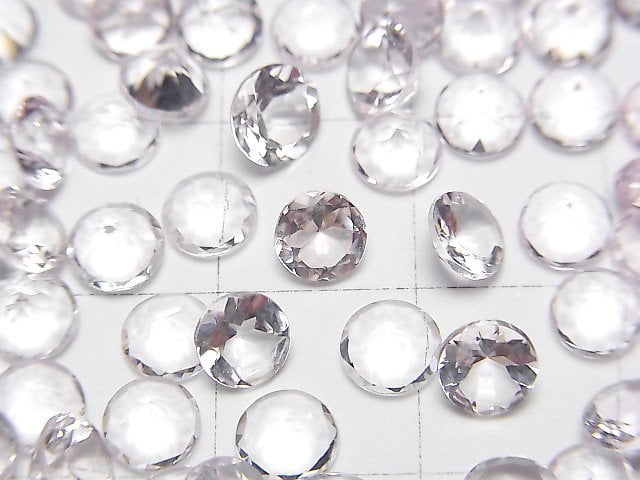 高品質摩根石 AAA 圓形刻面裸石 5x5mm 2顆