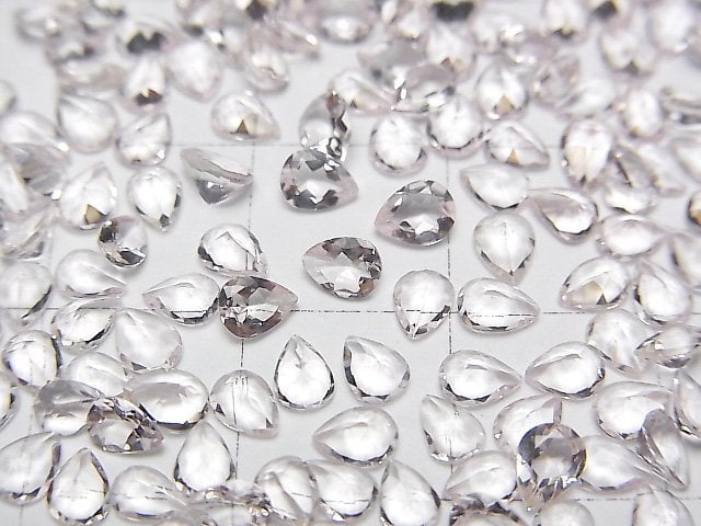 高品質摩根石 AAA 梨形刻面裸石 4x3mm 5顆